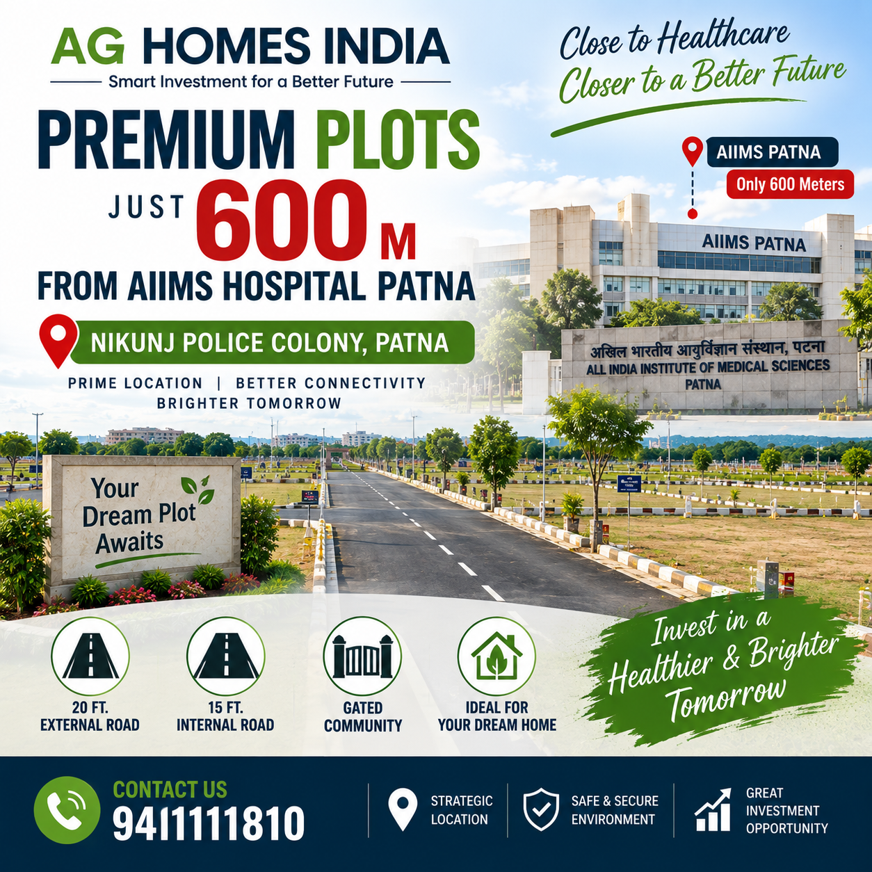 Residential Plots for Sale Just 600 Meters from AIIMS Patna: A Smart Investment Opportunity in Nikunj Police Colony